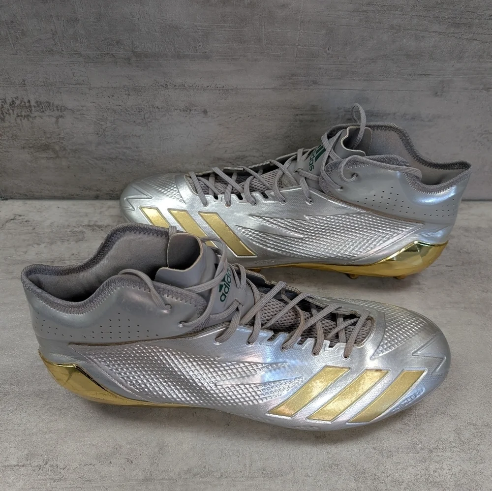 Adidas Adizero Impact American Football Cleats Silver Gold Men's Size 15